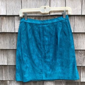 Torquoise suede skirt